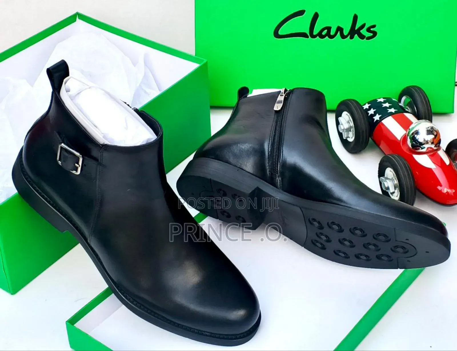 Black and Brown Buckle Chelsea Boot