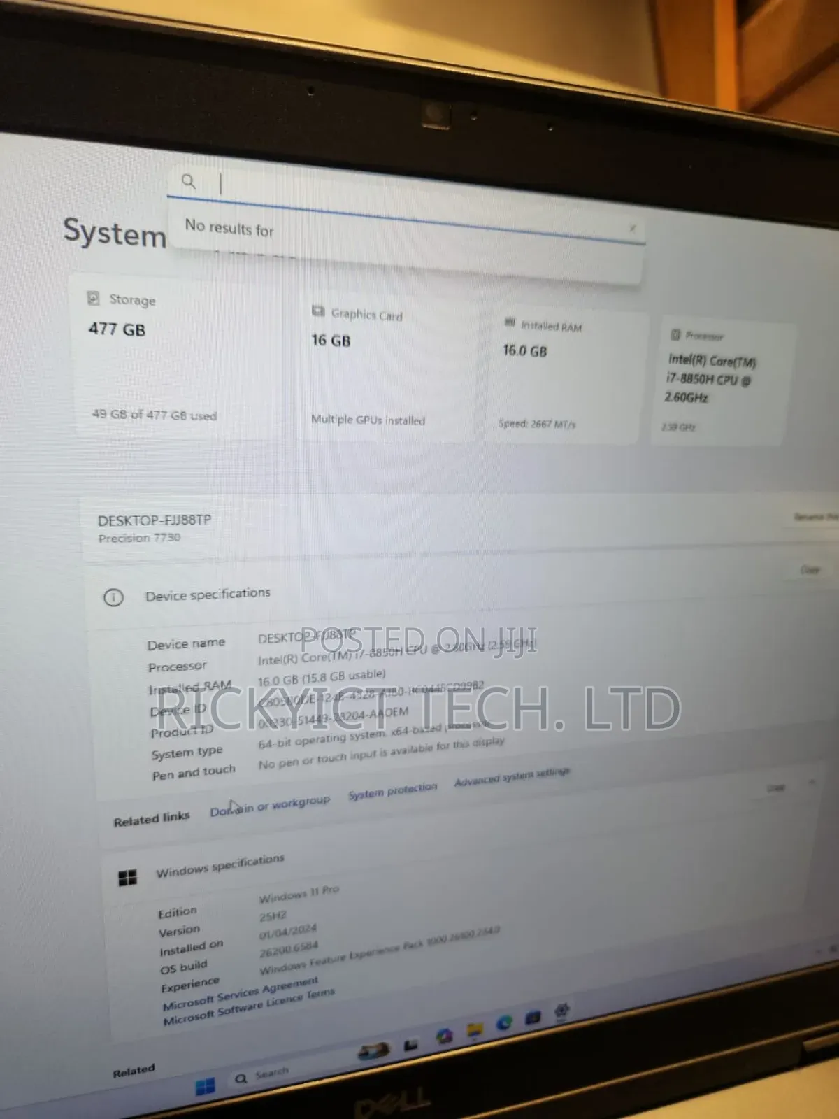 Laptop Dell Precision 7730 16GB Intel Core i7 SSD 512GB