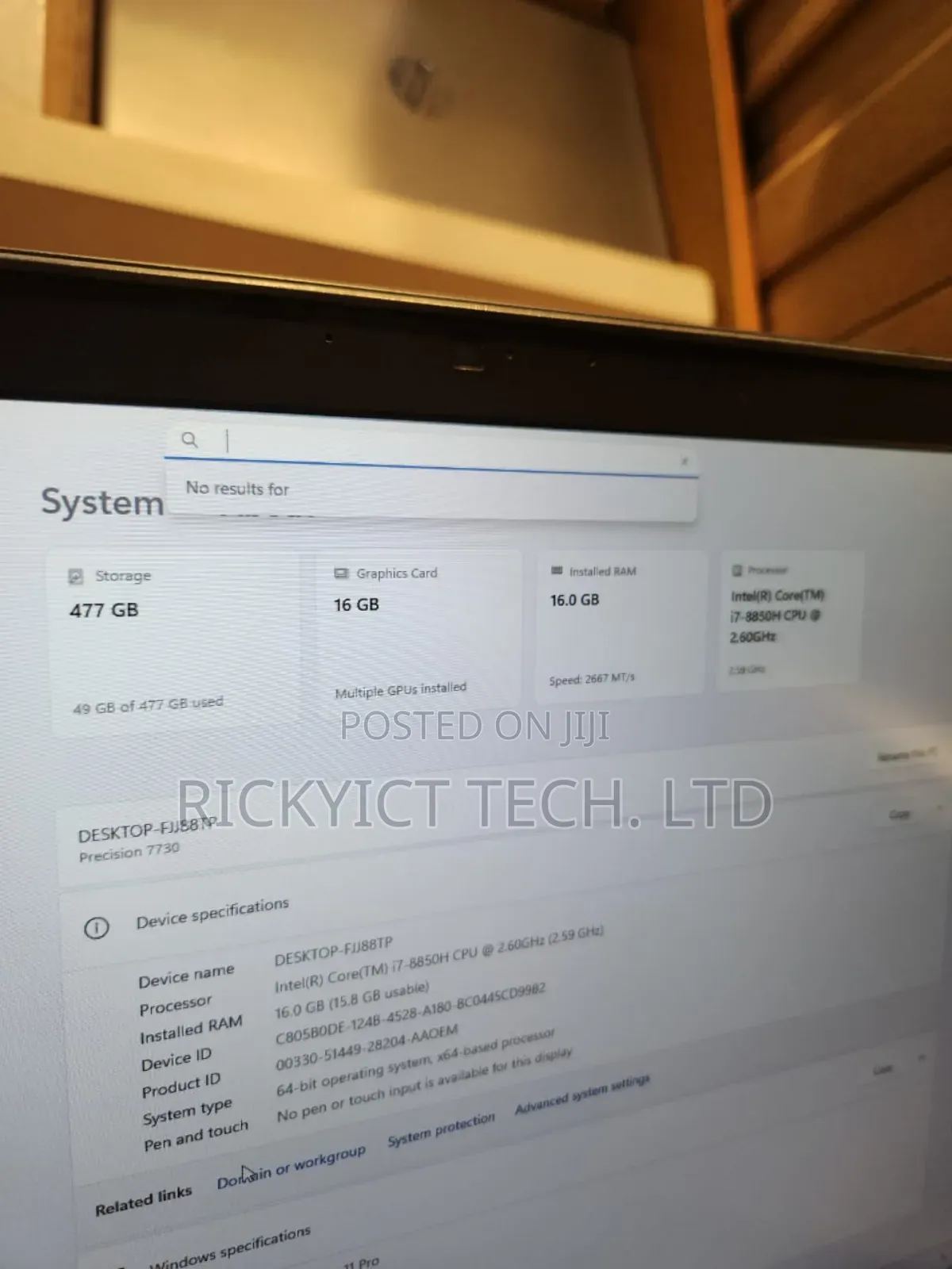 Laptop Dell Precision 7730 16GB Intel Core i7 SSD 512GB
