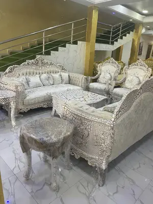 Complete Set of High Classic Imported Royal Fabric Sofa Chair
