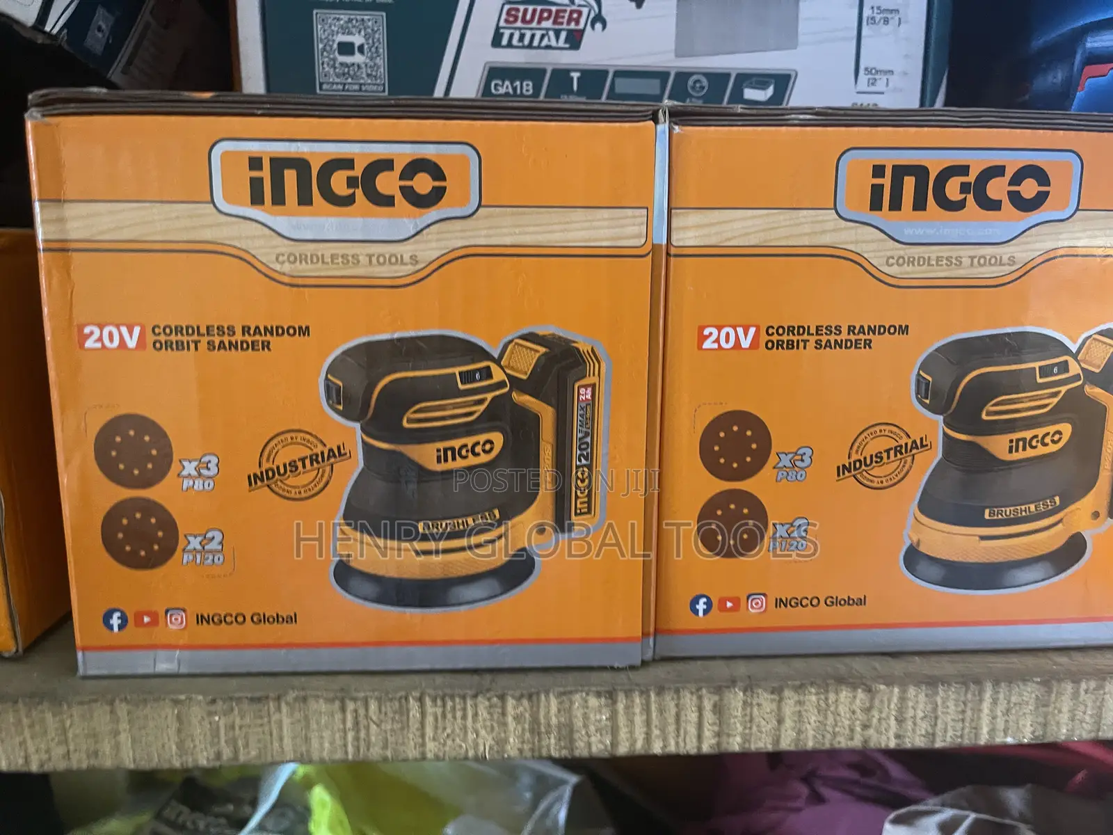 20v Ingco Battery Rotary Sander Machine