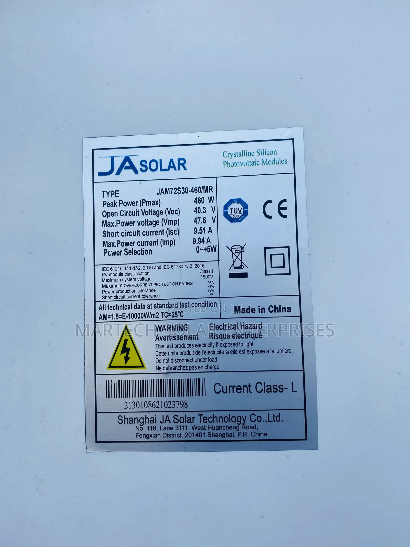 460w Ja Solar Panel With Guarantee