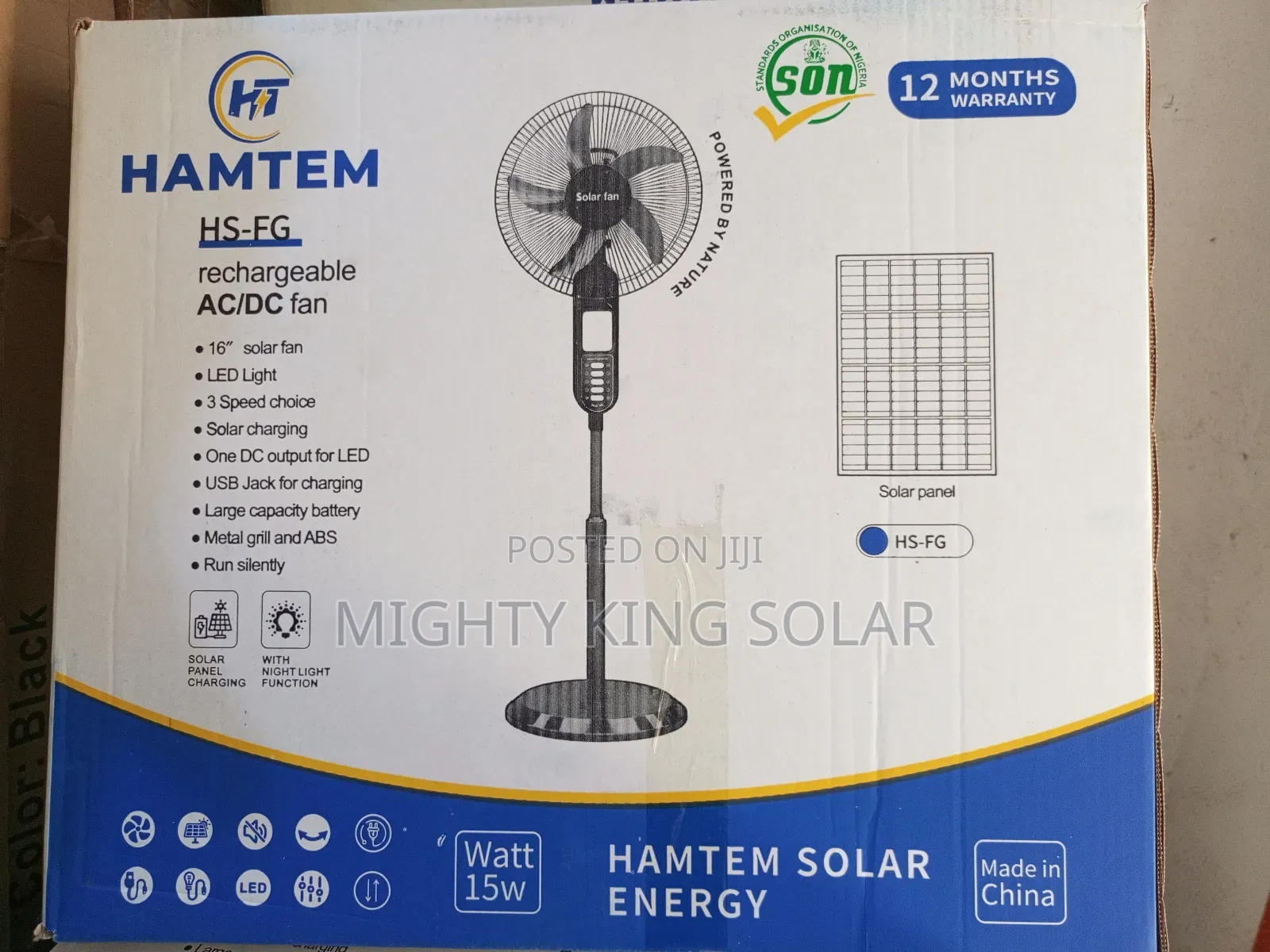 16 Inches Hamtem Solar Fan