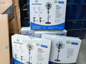 Hamtem Solar Standing Fan With Bulb and Panel