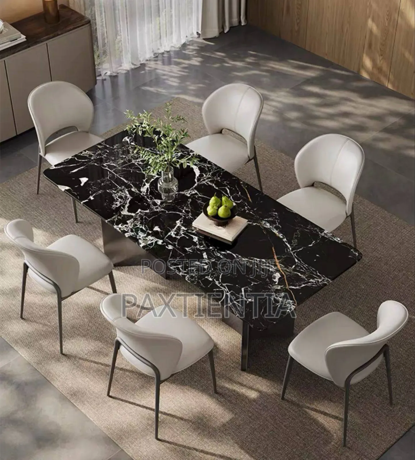 Marble Top Dining Table With Six Chairs