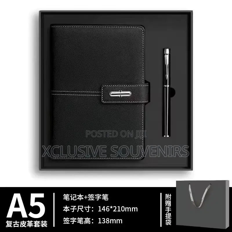 Customizable A5 Pu Leather Note Book Corporate Gift Set