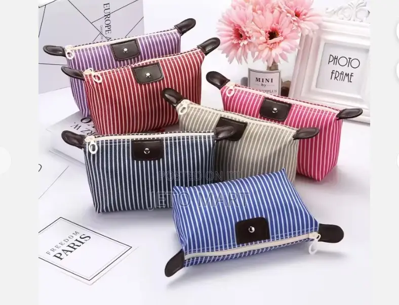 Stripped Makeup Purse