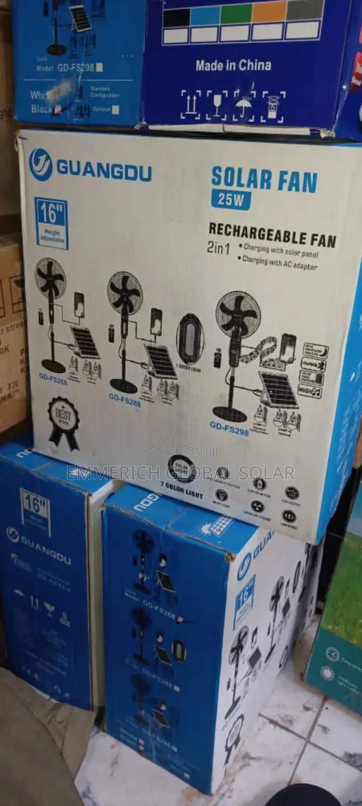 25w Solar Fan With Panel and Bulb and Remote