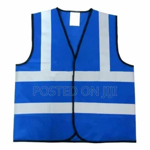 Blue Reflective Jacket Vest With Pockets