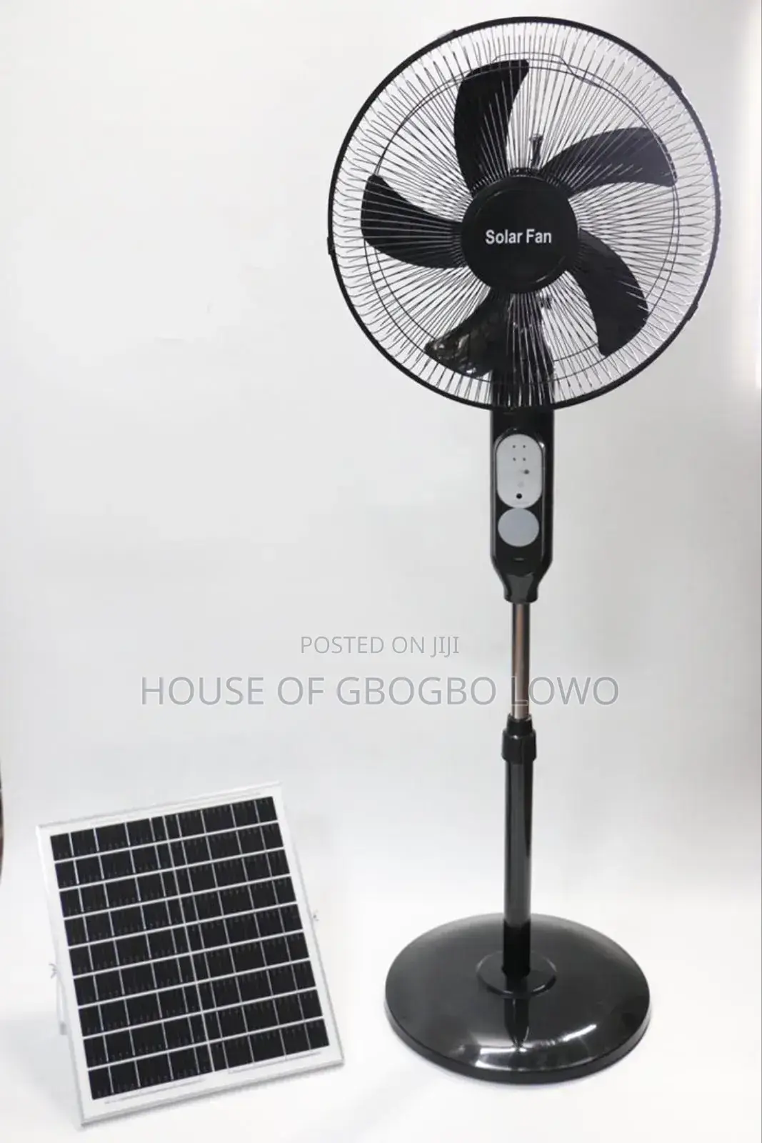 16 Inches Rechargeable Standing Fan With Solar Panel Remote Control
