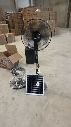 16 Inches Rechargeable Standing Fan With Solar Panel Remote Control