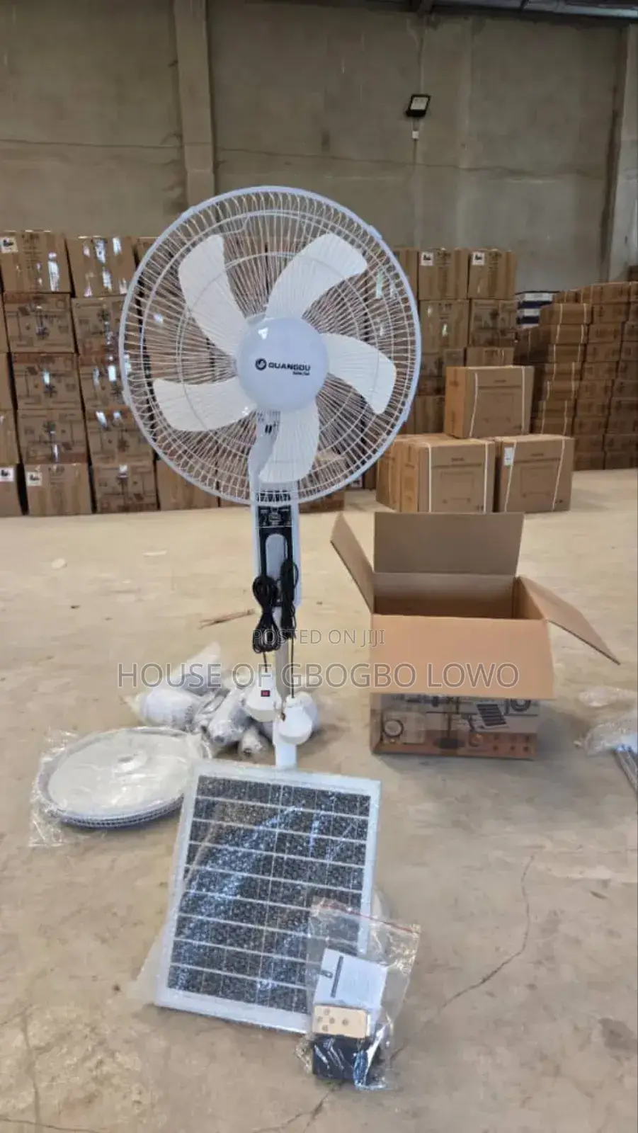 16 Inches Rechargeable Standing Fan With Solar Panel Remote Control