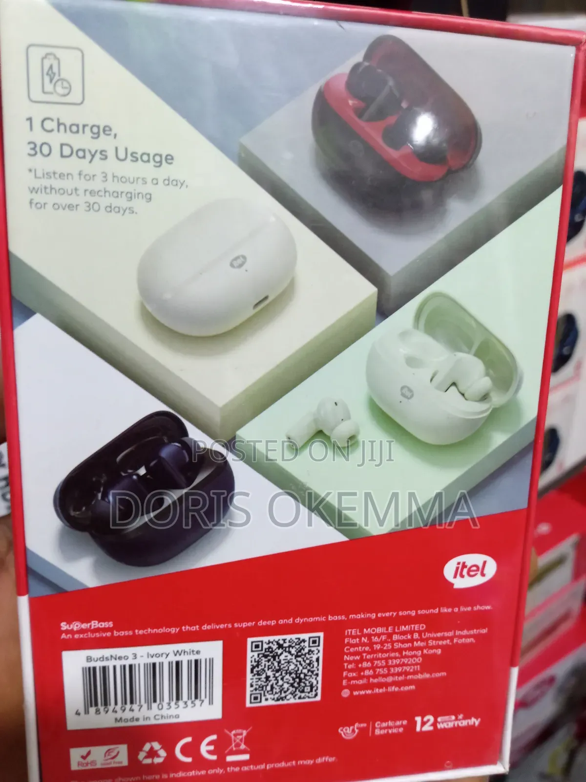Itel Budsneo 3 True Wireless Earbuds – 100 Hours Playtime, 360°