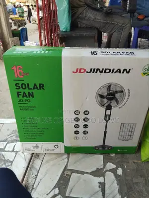 16 Inches Rechargeable Standing Fan With Solar Panel Remote Control
