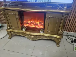 Gold Ceramic Fireplace Tv Stand