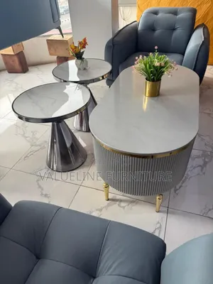 Grey Center Table Plus 2 Side Stool