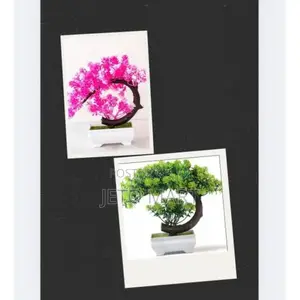 Artificial Plants Bonsai Small Tree Pot Plant Flowers Potted -2units