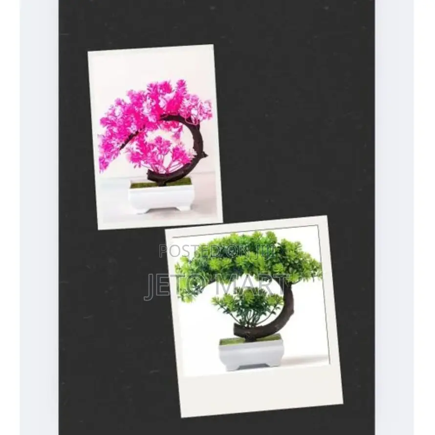 Artificial Plants Bonsai Small Tree Pot Plant Flowers Potted -2units
