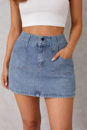 Thrift Denim Mini Skirt