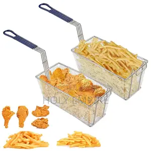 Frying Basket Rectangle Wire Mesh Strainer With Long Handle