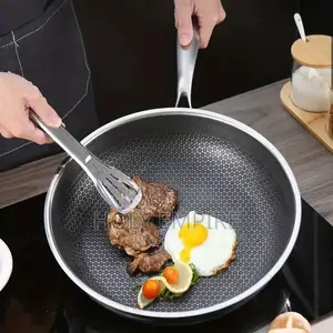 304 Quality Stainless Steel Honeycomb Non Stick Fry Pan, 28cm