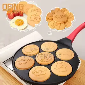 Seven-Hole Breakfast Frying Pan Animal Face Design Multi-Function
