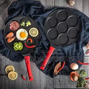 Seven-Hole Breakfast Frying Pan Animal Face Design Multi-Function