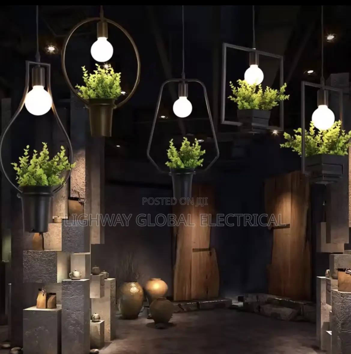 Art Decor Creative Potted Hanging Garden / Cafe Dropping Light
