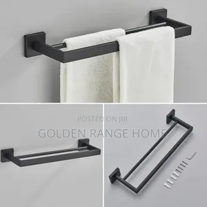 90cm Black Towel Hanger