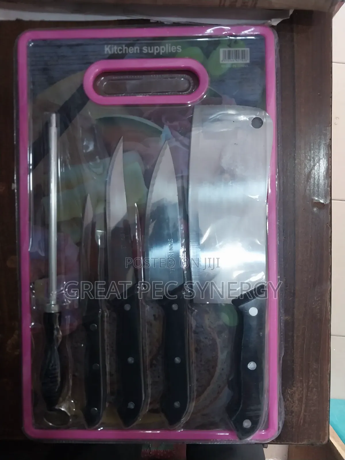 Chopping Board With Knives And Sharpner - Cutting Board