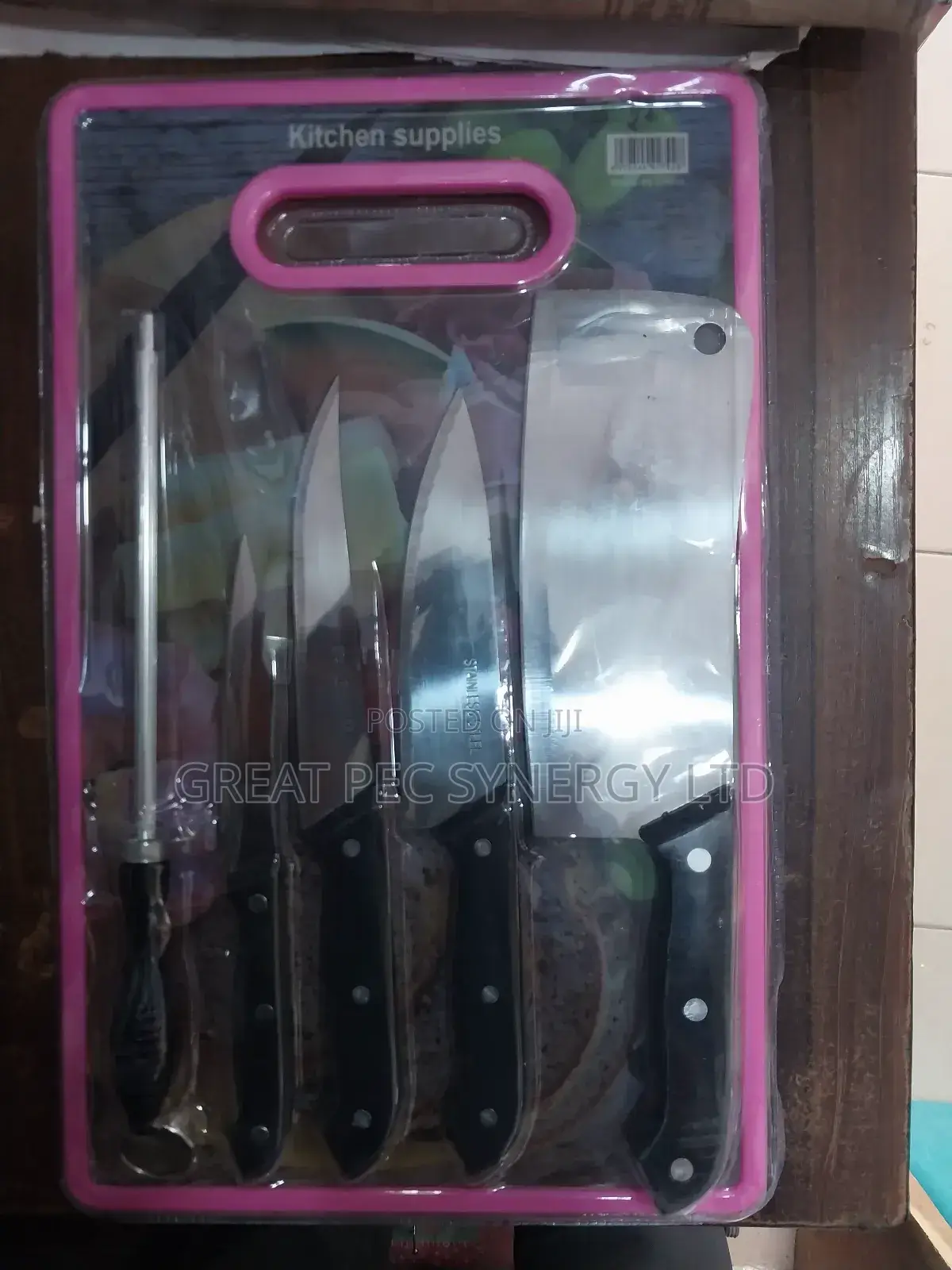 Chopping Board With Knives And Sharpner - Cutting Board