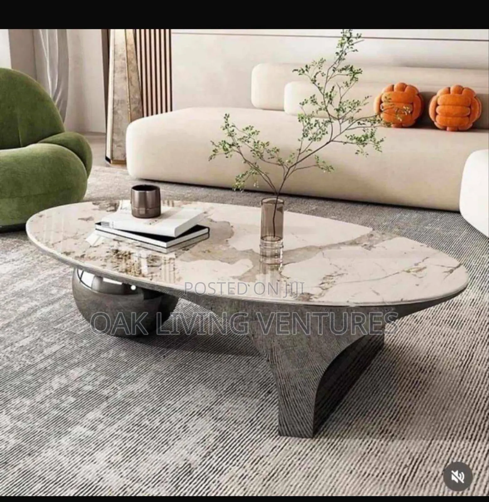 Modern Center Table With Marble Top