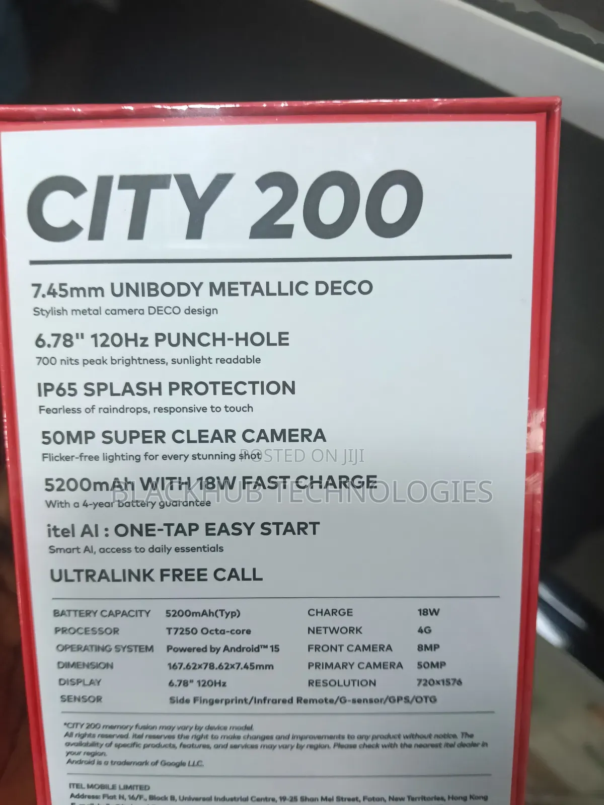 New Itel City 200 128 GB Black