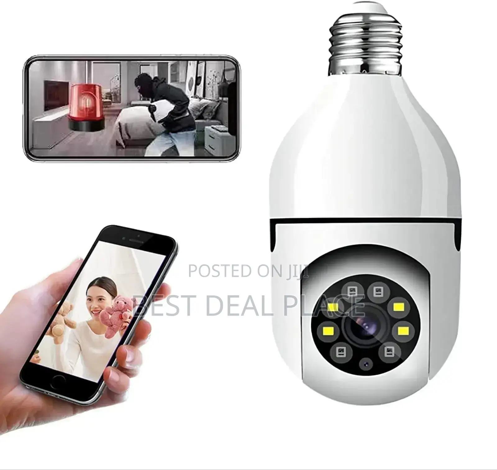 Wifi Ip Mini Camera E27 Bulb Security Surveillance Smart Cctv Ir Light