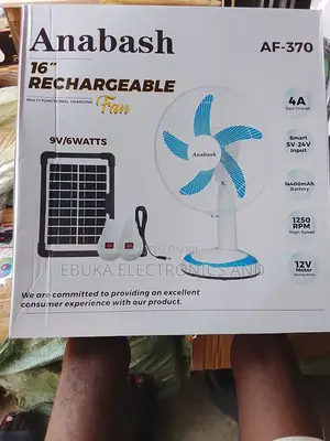 16 Inches Rechargeable Table Fan With Solar Panels and 2 Bulbs
