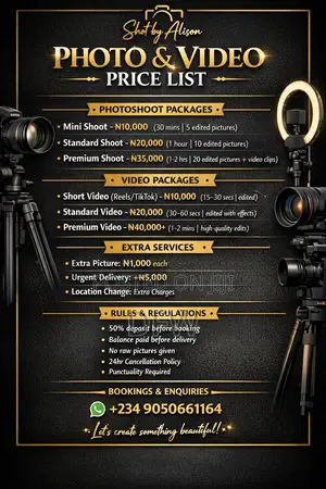 Affordable Photoshoot In Lagos