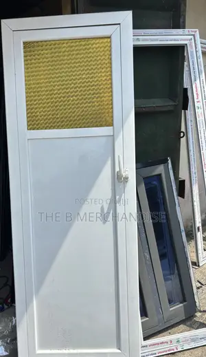 Aluminum PVC Toilet Door (White)