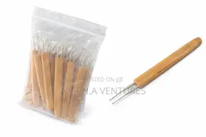 Wooden Handle Dreadlock Crochet Needle Hook Tool (Multi-Size Options)