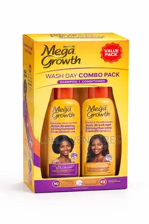 Mega Growth Wash Day Combo Pack- Detangling Shampoo Conditioner
