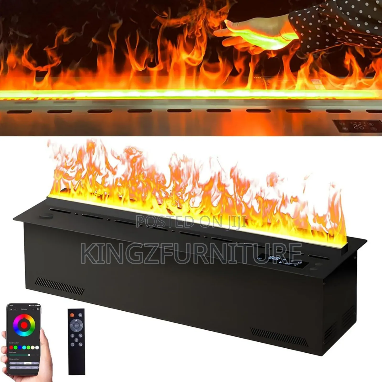 3d Water Vapor Electric Fireplace, 1 Meter