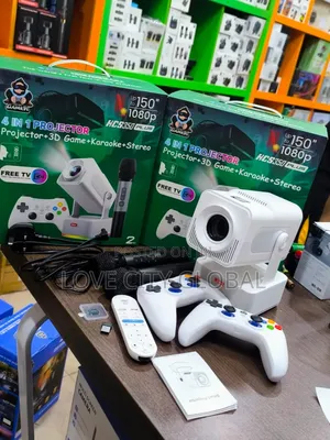 Hcs350plus Projector + 30000+ 3d Game + Karaoke+Stereo 2 Mics 4k 150"