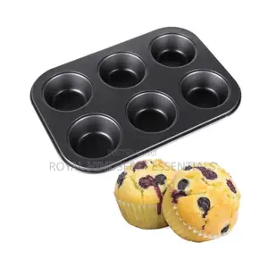 Aluminum Non Stick 6 Holes Muffin Cake Pan 