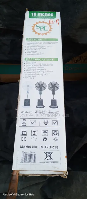 SPL 18" Rechargeable Solar Fan