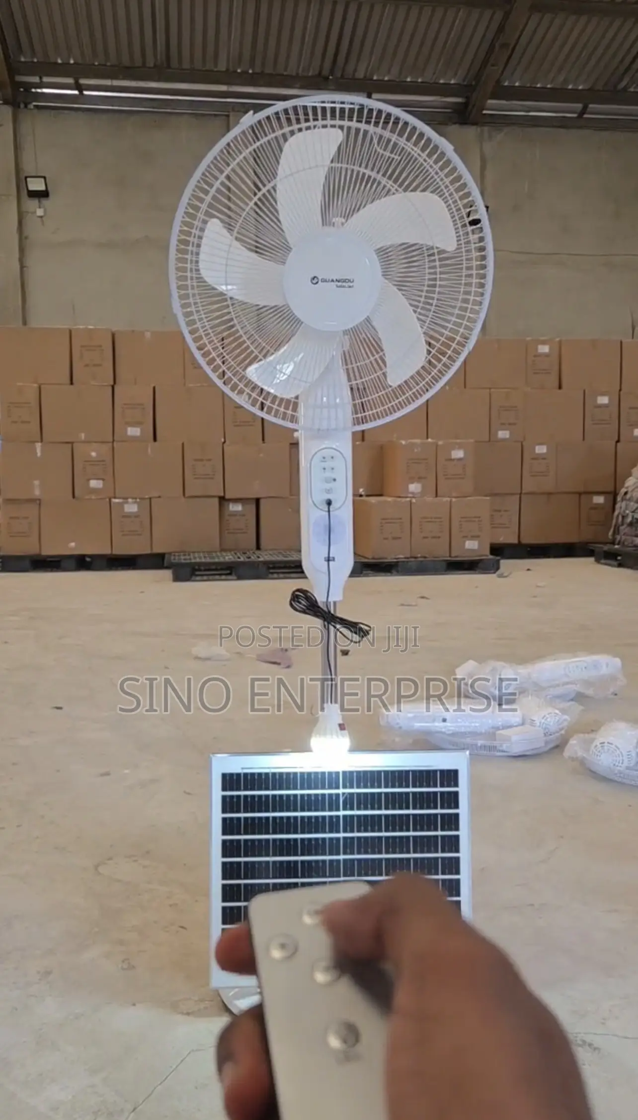 Multi-Functional Solar Standing Fan16” Led Bulbs + Remote Control