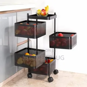 This Item Is A 4-layer Revolving Vegetable Kitchen Rack,