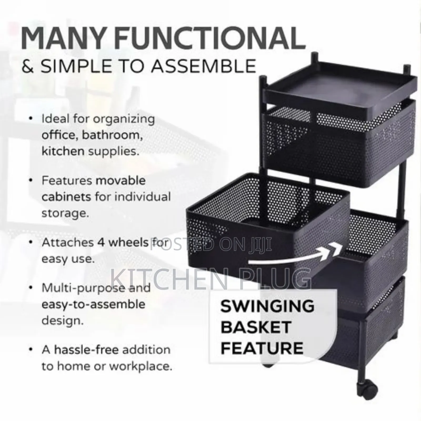 This Item Is A 4-layer Revolving Vegetable Kitchen Rack,