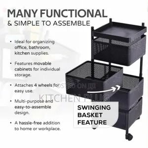 This Item Is A 4-layer Revolving Vegetable Kitchen Rack,