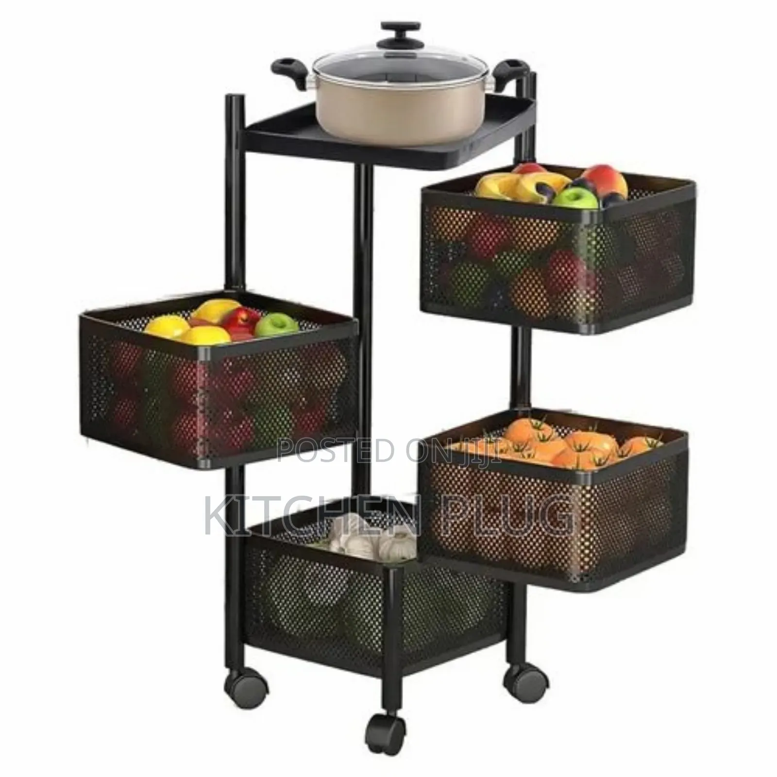 This Item Is A 4-layer Revolving Vegetable Kitchen Rack,