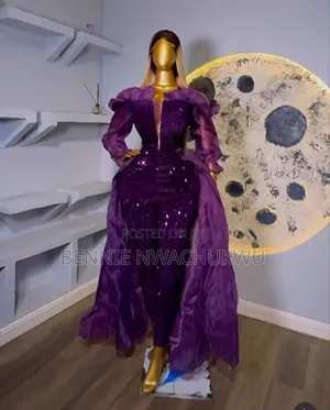 Purple Sequin Jumpsuit (Thrift)