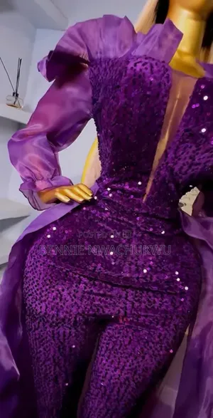 Purple Sequin Jumpsuit (Thrift)